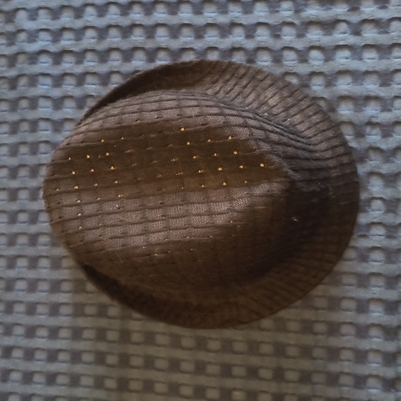 Brown Fedora Hat with Gold Accents - Picture 1 of 4